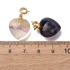 Pendentifs en forme de cœur en pierre naturelle mélangée&nbsp;G-B188-06G