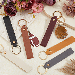6 Farben PU-Leder-Schlüsselanhänger&nbsp;KEYC-SC0001-26