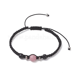 Bracelets tressés ronds en perles de pierres naturelles mélangées pour femmes&nbsp;BJEW-JB13332