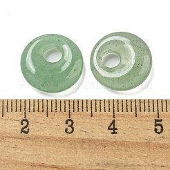 Breloques en forme de donut/disque pi en aventurine verte naturelle&nbsp;G-G142-02H