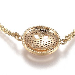 Braccialetti in ottone con micro pavé di zirconi trasparenti&nbsp;BJEW-Z003-20G
