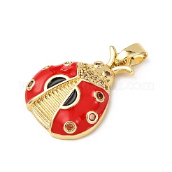 Pendenti in ottone micro pavé di zirconi cubici e smalto&nbsp;KK-F917-04B-01