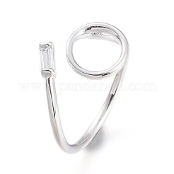 Anneaux de manchette en laiton micro pave zircone cubique&nbsp;RJEW-F103-05-P