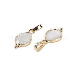 Pendentifs à facettes en pierre de lune blanche naturelle&nbsp;X-KK-L218-004G-04