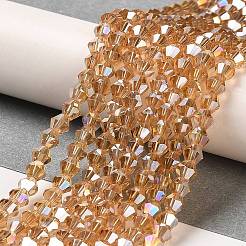 Transparentes perles de verre de galvanoplastie brins&nbsp;EGLA-A039-T2mm-B18