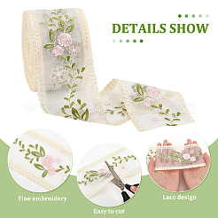 Polyester-Stickerei-Blumen-Spitzenbänder&nbsp;DIY-FG0004-74