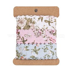 6 Yards 3 Farben Polyesterband mit Blumendruck&nbsp;OCOR-A008-03B