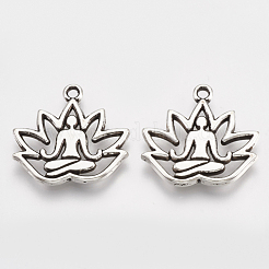 Pendentifs en alliage de style tibétain&nbsp;TIBE-S314-09AS-LF