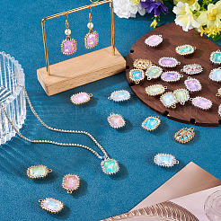 40 pendentif en strass de verre de couleur mixte en alliage plaqué UV de 2 couleurs&nbsp;FIND-PJ0001-41