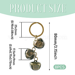 8 porte-clés pendentif cloche en fer&nbsp;KEYC-TA00040