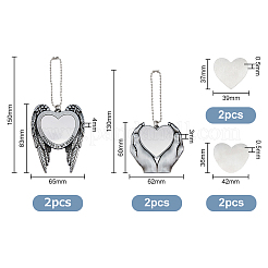 4 set di 2 decorazioni pendenti in lega di zinco con trasferimento termico a sublimazione&nbsp;AJEW-FH0003-32