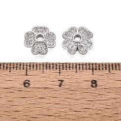 Messing Micro Pave klare Zirkonia Perlenkappen&nbsp;KK-Q071-12P-02