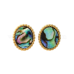 Boucles d'oreilles à tige en acier inoxydable 304 avec coquillage paua naturel&nbsp;EJEW-Z103-02G-01
