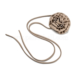 Stoffrosen-Krawattenhalsketten für Damen&nbsp;NJEW-Z022-01M