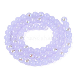 Perlas de vidrio de imitación de Jade imitación electrochapa&nbsp;EGLA-Q132-6MM-01B-04