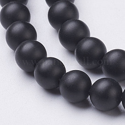 Fili di perline agata nero naturale&nbsp;X-G-D543-6mm