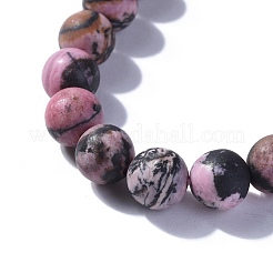 Bracelets extensibles en perles de rhodonite naturelles&nbsp;BJEW-JB04174-03