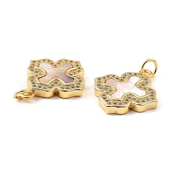 Zirconi in ottone con pendenti a conchiglia&nbsp;KK-K342-15G