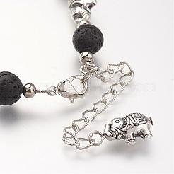 Armbänder aus natürlichen Lavasteinen&nbsp;BJEW-JB02715