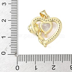 Pendentifs avec zircon cubiques à micro-pavés en laiton&nbsp;KK-L239-040G