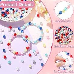 500 Stück 5 Farben sprühlackierte ABS-Kunststoff-Imitationsperlen&nbsp;OACR-YW0004-49A