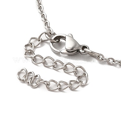 Collier pandant de chat de strass d'alliage avec des chaînes de câble&nbsp;NJEW-K248-01P-03