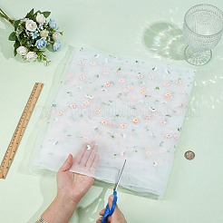 Tessuto di organza di poliestere con fiori&nbsp;DIY-PH0038-38B