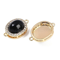 Ciondoli connettore in ottone con micro pavé di zirconi chiari&nbsp;KK-U043-50G-04