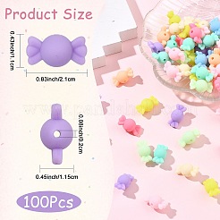 100 Stück gummierte Acrylperlen&nbsp;SACR-YW0002-06