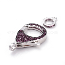 Fermoir pince de homard en laiton avec zircone cubique de micro pave&nbsp;ZIRC-K081-95P-03