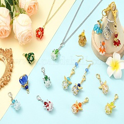 20pcs pendentifs en verre à facettes 10 couleurs&nbsp;PALLOY-SZ00011