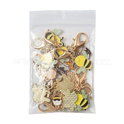 10 pièces 2 styles de décorations de pendentif en alliage d'émail&nbsp;HJEW-FS00090