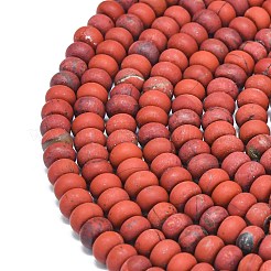 Natürliche rote Jaspis Perlen Stränge&nbsp;G-P575-A17-6x4mm