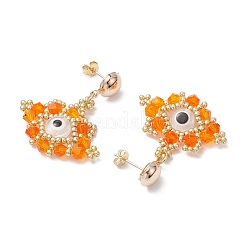 Boucles d'oreilles à tige en perles de rocaille en verre&nbsp;EJEW-MZ00270-04