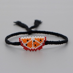 Bracelet à maillons de pastèque en graines de verre&nbsp;BJEW-P269-16