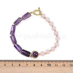 Armbänder aus natürlichem Rosenquarz&nbsp;BJEW-G752-01G-06