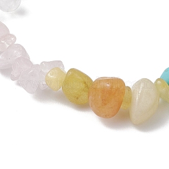 Pulseras elásticas con chips de piedras preciosas naturales y sintéticas de chakras para hombres y mujeres&nbsp;BJEW-JB12533