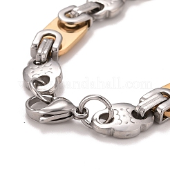 PVD-Vakuumbeschichtung 201 Edelstahl ovale Gliederkettenarmbänder&nbsp;STAS-E160-07GP