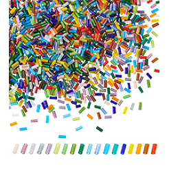 1800 Stück 18 Farben Milchglas-Röhrenperlen&nbsp;FGLA-PH0001-09