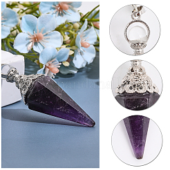 1 Stück natürliches sechseckiges Wünschelrutenpendel aus Amethyst&nbsp;G-CA0001-70A