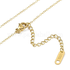 Placcatura ionica (ip) 304 acciaio inossidabile catena cavo fiore ciondolo collane per le donne&nbsp;NJEW-K276-02G