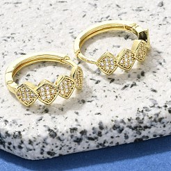 Orecchini a cerchio in ottone chiaro con zirconi cubici&nbsp;EJEW-M047-26G