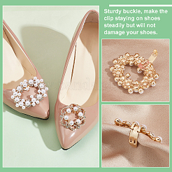 4 Stück 2 Stile Blume/Oval Legierung Strass abnehmbare Schuhschnalle Clips&nbsp;FIND-FG0003-15