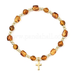 Bracelets à breloques en forme de petite croix en acier inoxydable 304&nbsp;BJEW-JB13774