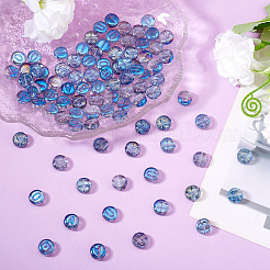 100 pièce 5 styles de perles de verre électrolytiques transparentes à placage UV&nbsp;GLAA-TA0003-19A