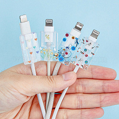 4 Paar TPU-Datenkabel-Schutzhüllen in 4 Stilen&nbsp;AJEW-HY0001-31