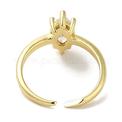 Verstellbare Ringe mit Gestellbeschichtung aus Messing mit Mikropavé-Zirkonia&nbsp;RJEW-H228-03G-02