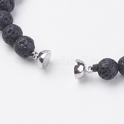 Natürliche Lava Rock Perlen Stretch Armbänder&nbsp;BJEW-I241-13A
