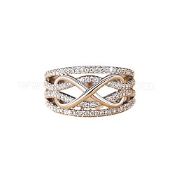 Anneaux en laiton micro pave clair zircone cubique&nbsp;WG69198-01