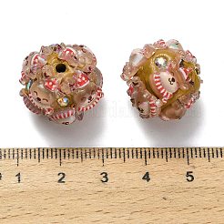 Weihnachtsmotiv Polymer Clay Strassperlen mit Harz&nbsp;RESI-Z045-01E